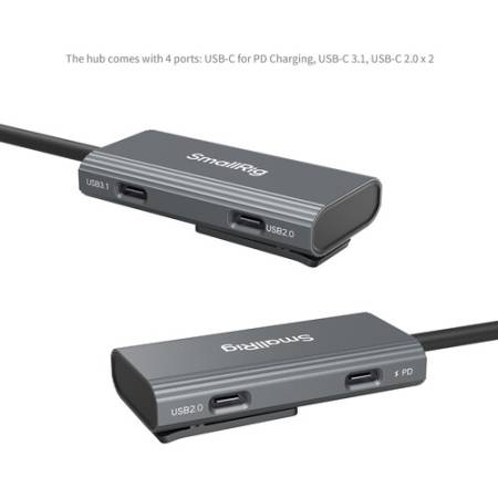 SmallRig 4598 - hub USB-C 4w1 z funkcją adaptera audio, szary_3